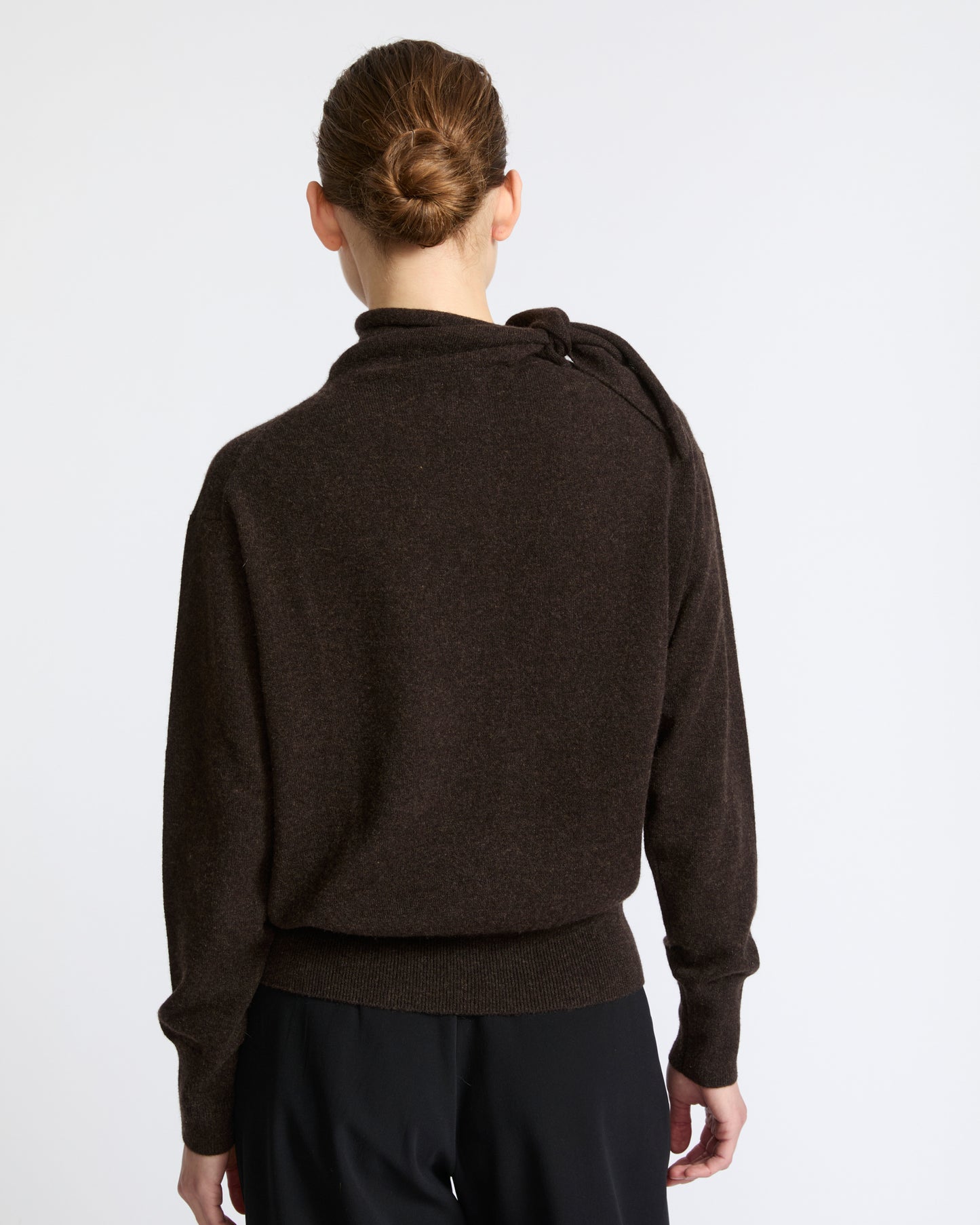 Fine 100% cashmere knit sweater with scarf collar - Yves Salomon - New Fall Winter Collection