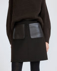 Double-sided wool and cashmere skirt