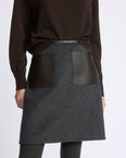 Double-sided wool and cashmere skirt