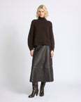 Long lambskin leather skirt