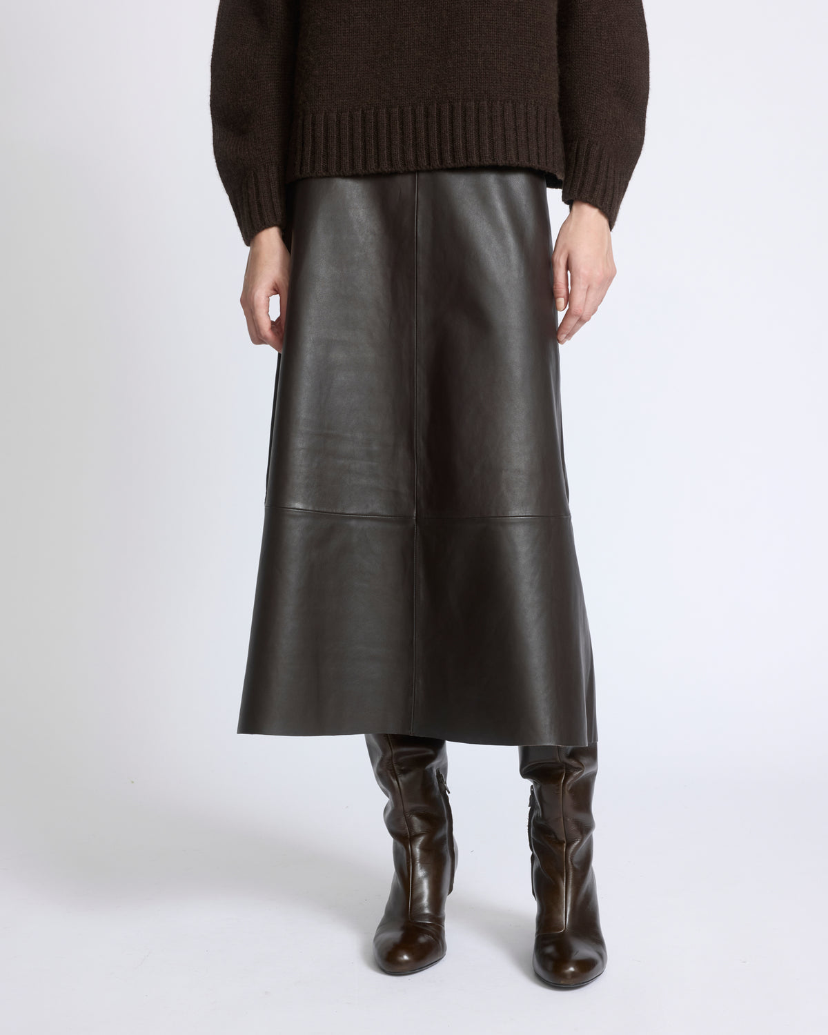 Long lambskin leather skirt - Yves Salomon - New Fall/Winter Collection