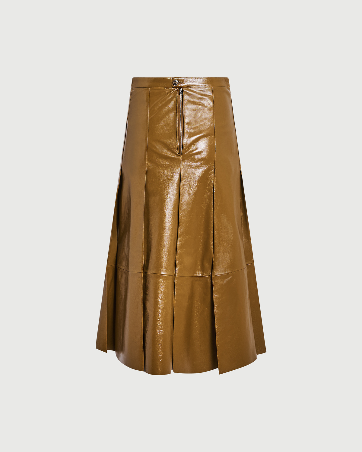 Pleated patent lambskin leather skirt - Yves Salomon - New Fall Winter Collection