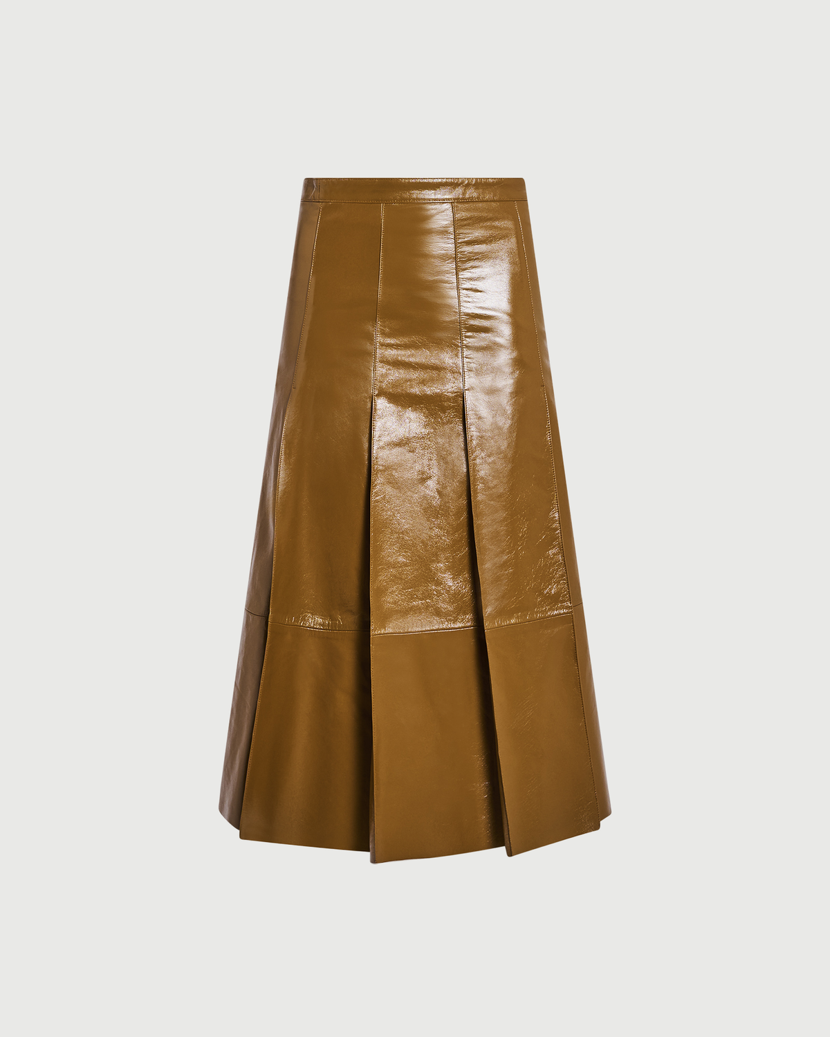 Pleated patent lambskin leather skirt - Yves Salomon - New Fall Winter Collection