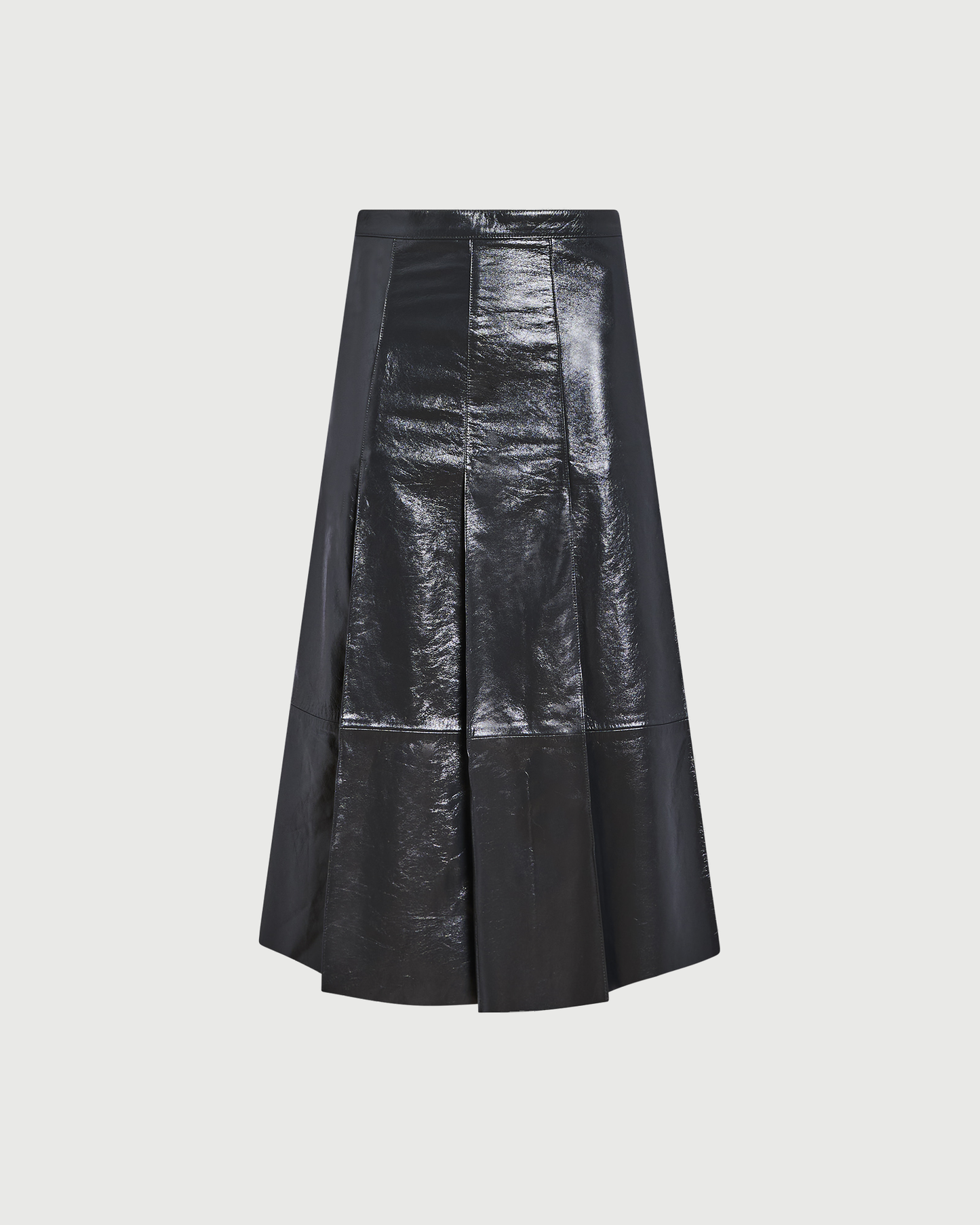 Pleated patent lambskin leather skirt - Yves Salomon - New Fall Winter Collection