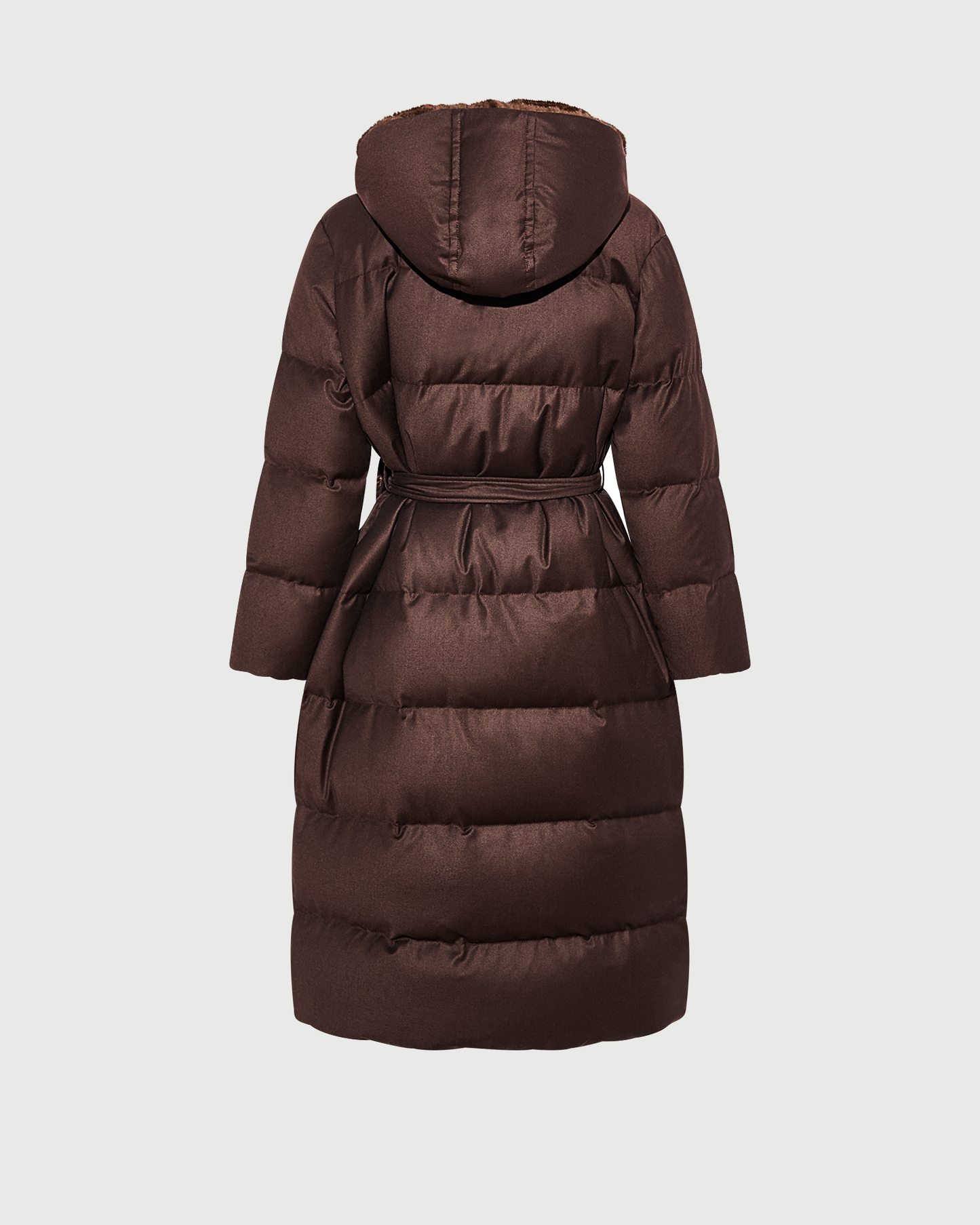 Long hooded double-breasted down jacket in Loro Piana fabric with mink fur - Yves Salomon - New Fall Winter Collection