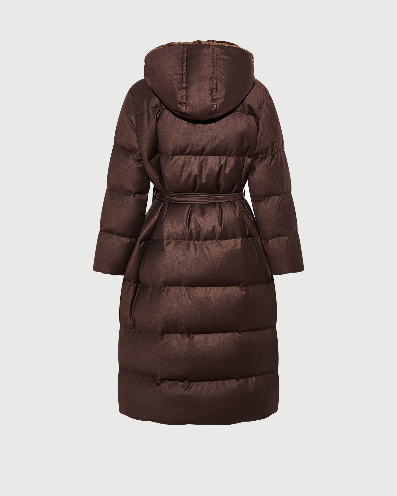 Long hooded double-breasted down jacket in Loro Piana fabric with mink fur - Yves Salomon - New Fall Winter Collection