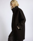 Oversized double-sided wool cashmere coat