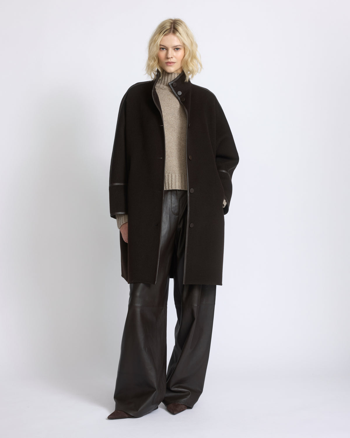 Oversized double-sided wool cashmere coat - Yves Salomon - New Fall/Winter Collection