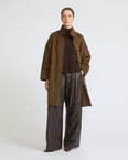 Oversized double-sided wool cashmere coat
