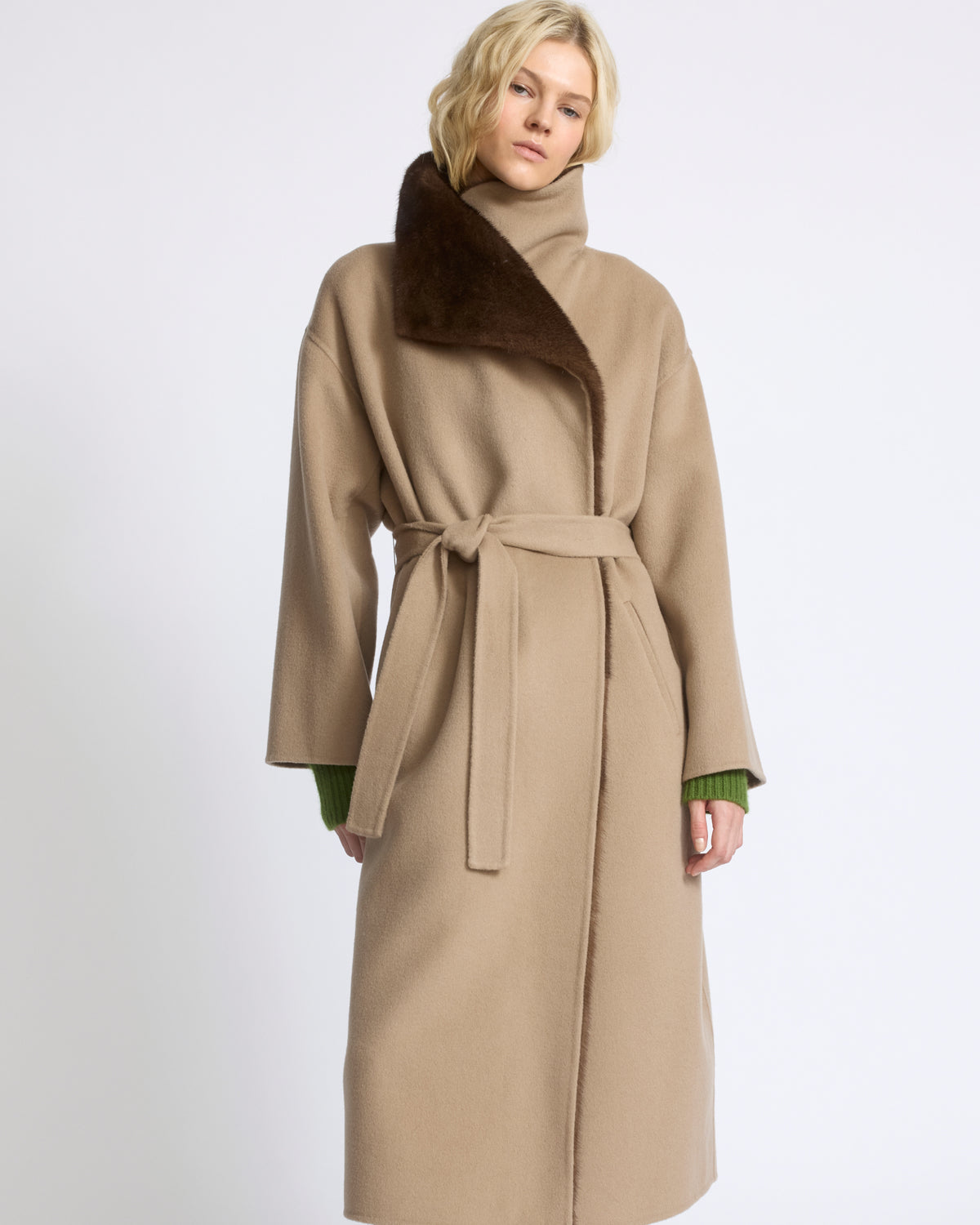 Double-sided wool and cashmere coat with mink fur - Yves Salomon - New Fall/Winter Collection