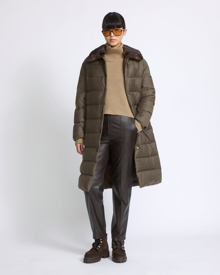 Long down jacket with detachable mink fur collar - Yves Salomon - New Fall/Winter Collection