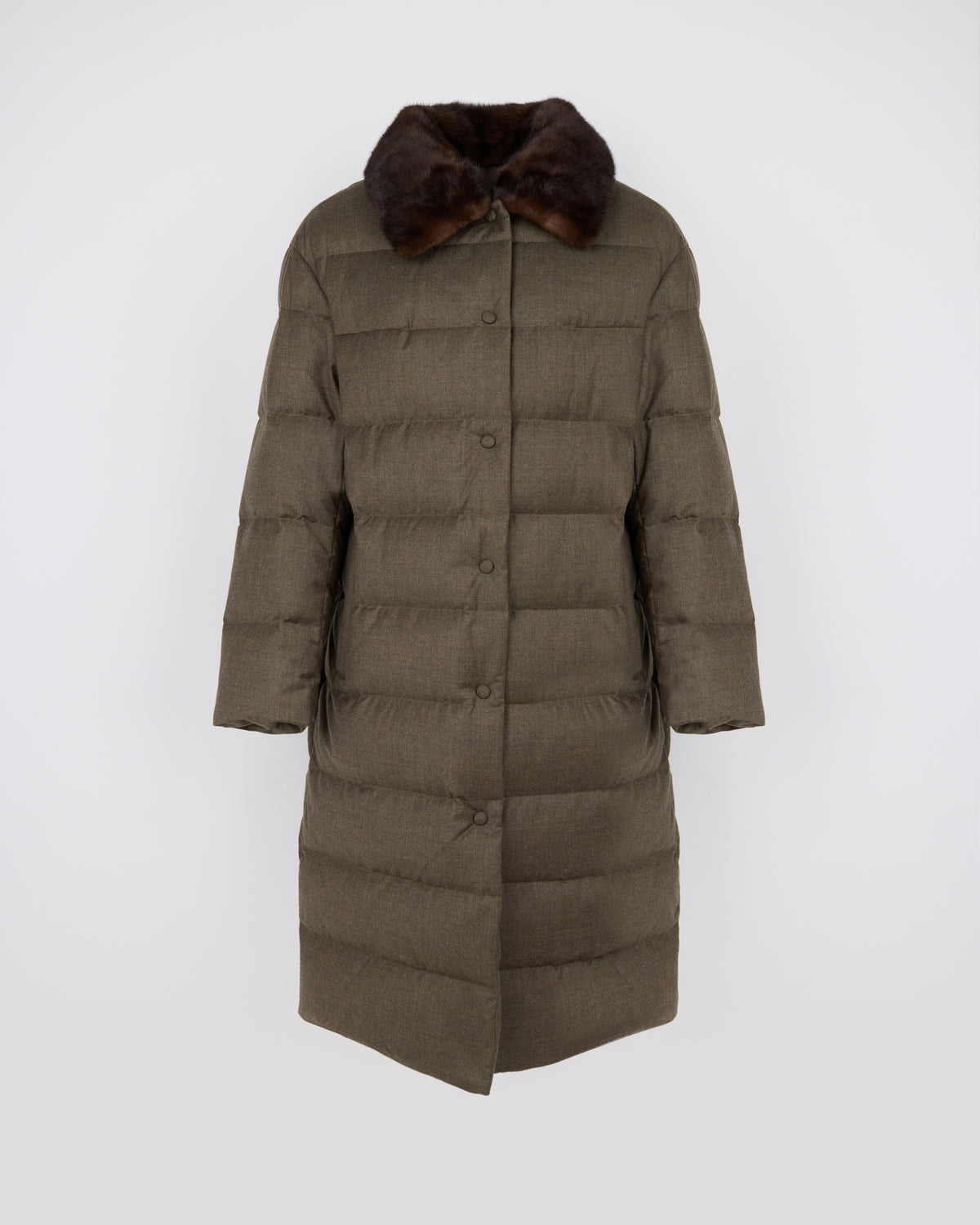 Long down jacket with detachable mink fur collar - Yves Salomon - New Fall/Winter Collection