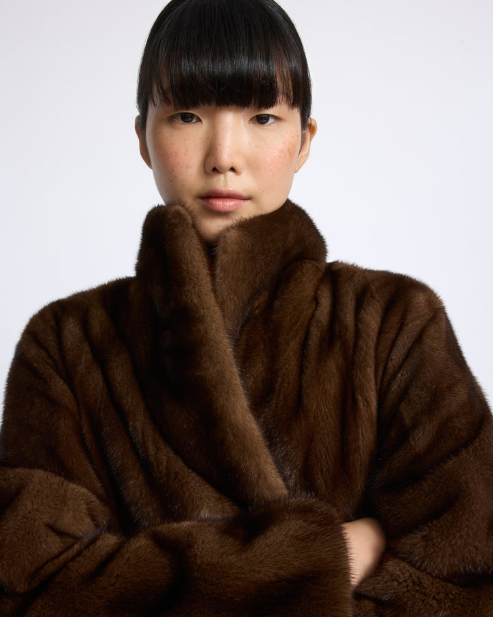 Long-haired straightened mink fur coat - Yves Salomon - New Fall/Winter Collection