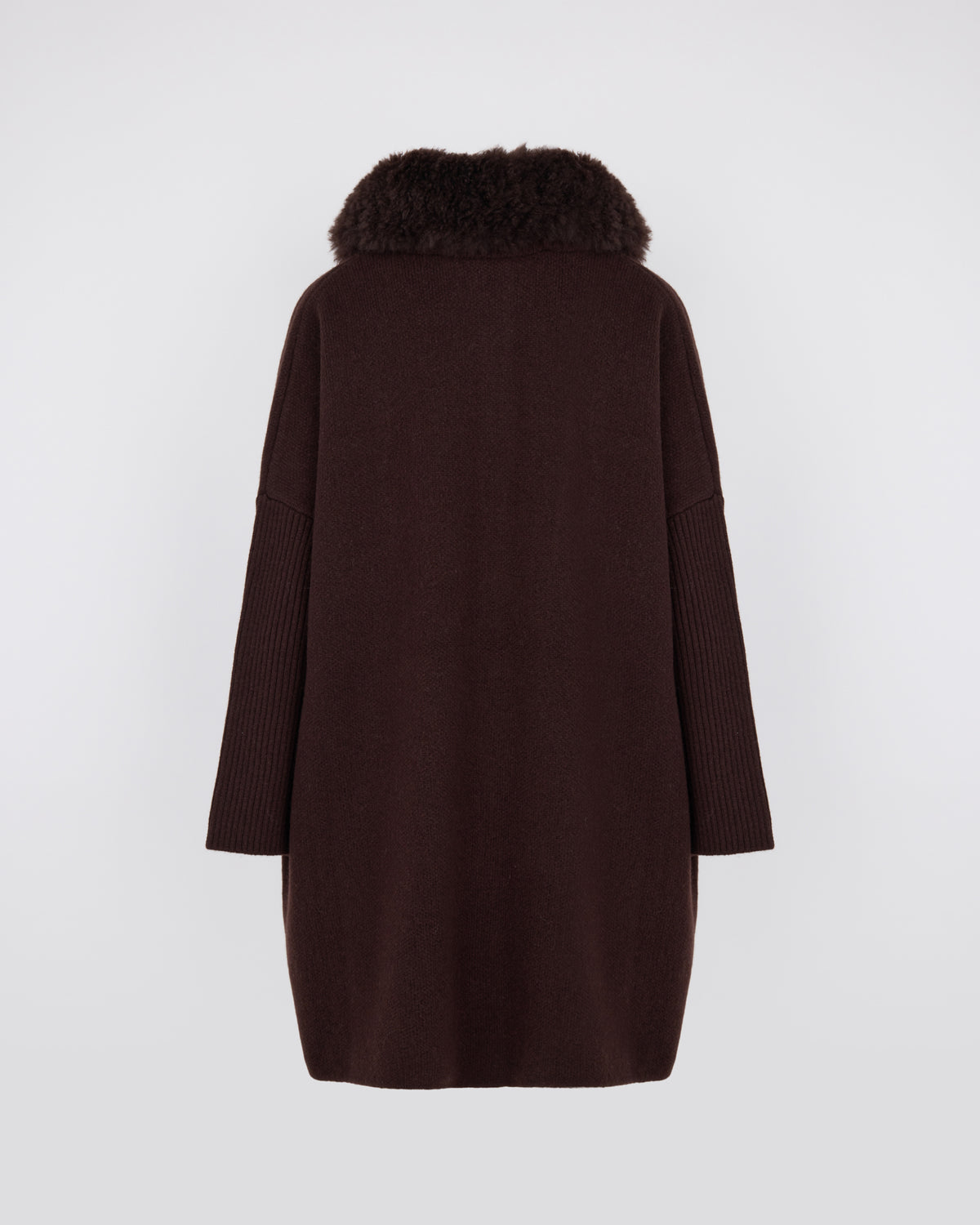 Merino knit coat with cashmere lambskin collar - Yves Salomon - New Fall/Winter Collection