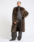 Fox fur knit coat