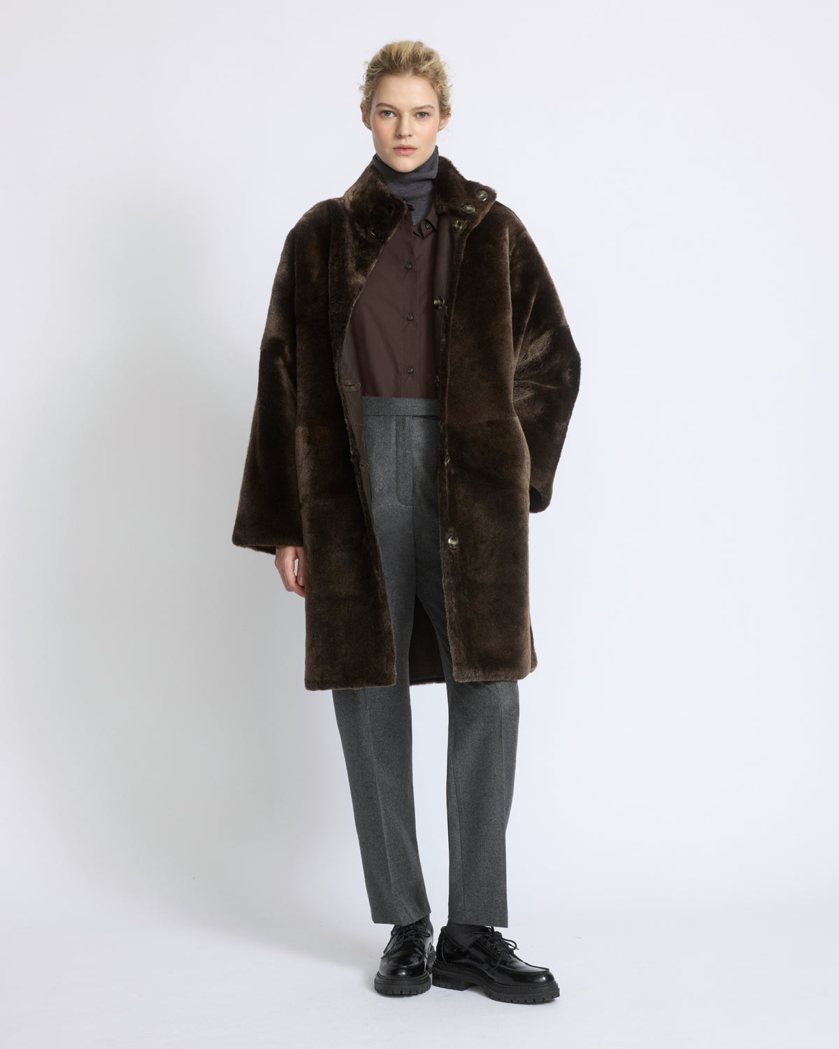 Oversized lambskin shearling coat - Yves Salomon - New Fall/Winter Collection