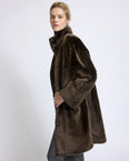 Reversible oversized lamb shearling coat