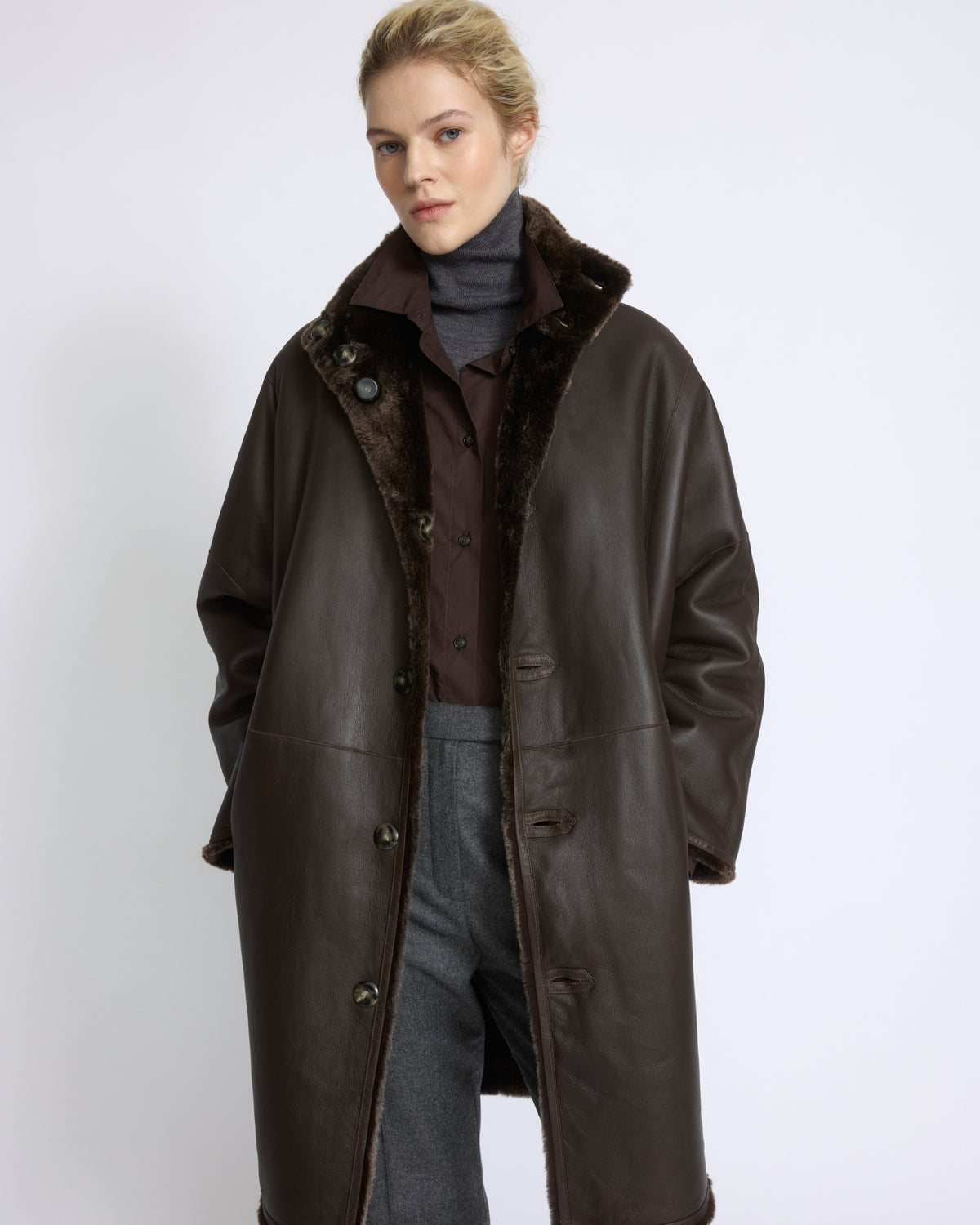 Oversized lambskin shearling coat - Yves Salomon - New Fall/Winter Collection