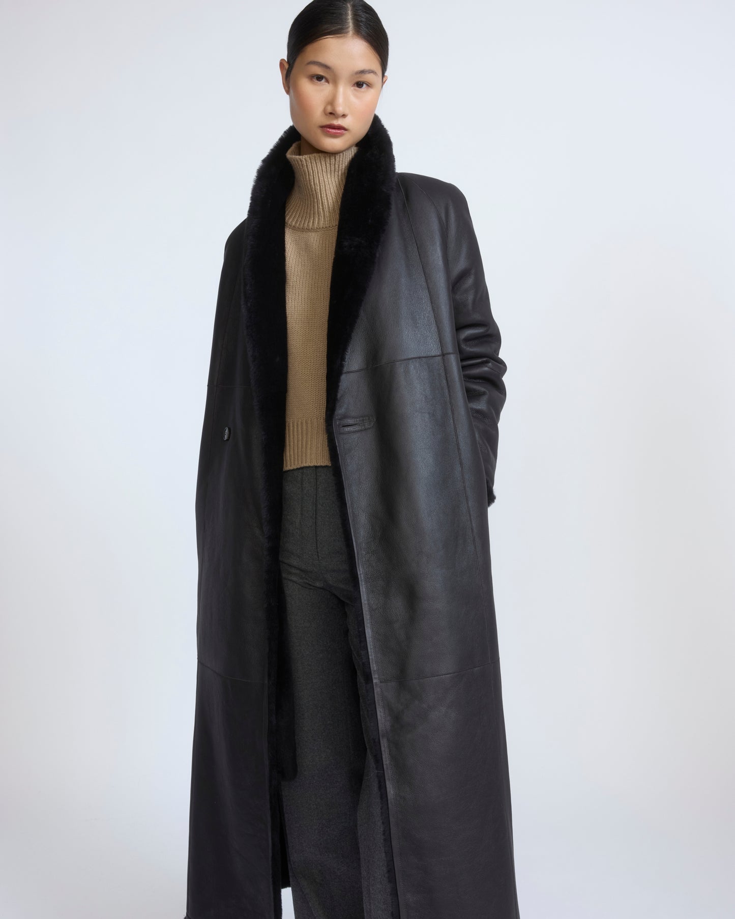 Long lambskin shearling coat - Yves Salomon - New Fall/Winter Collection