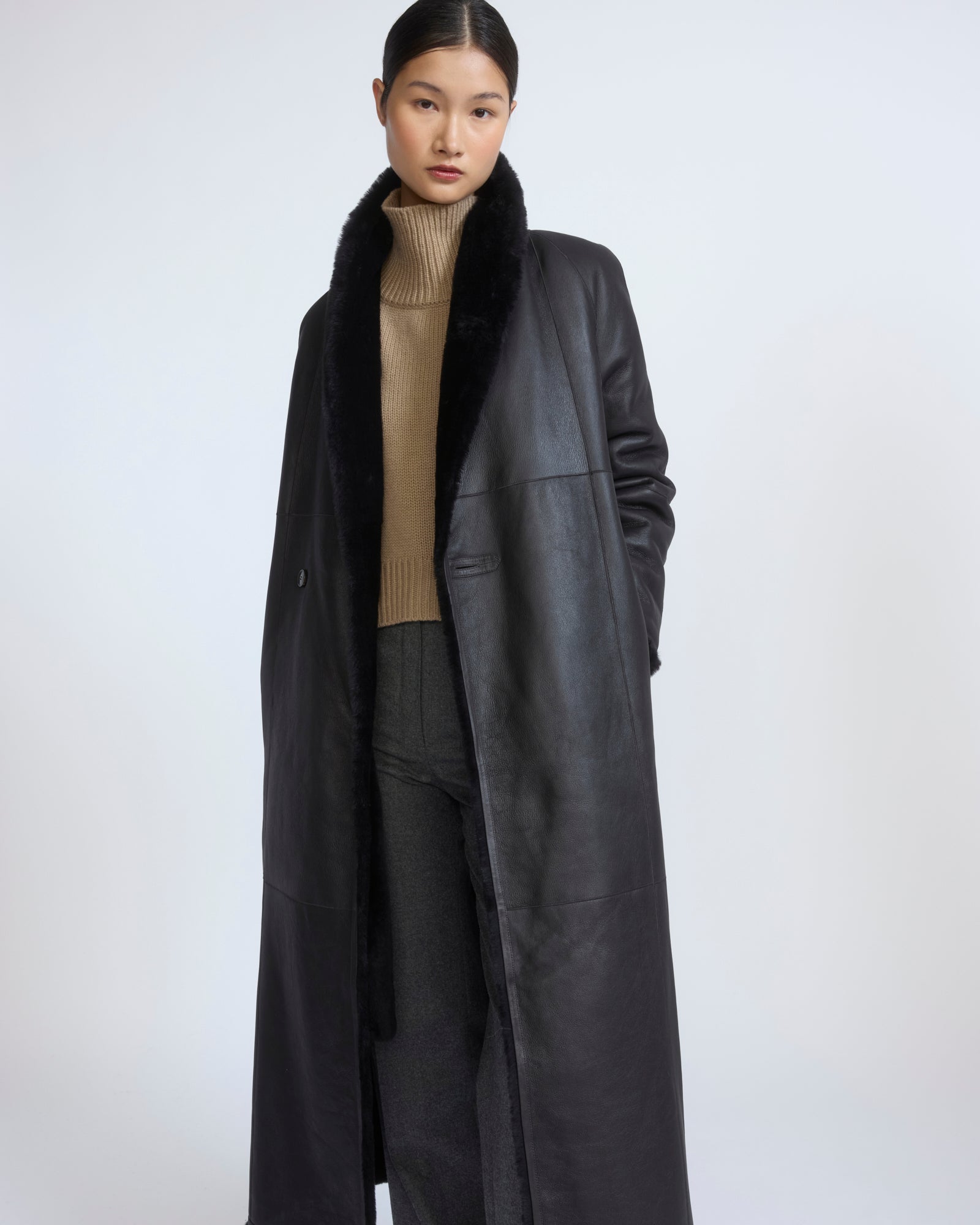 Long lambskin shearling coat - Yves Salomon - New Fall/Winter Collection