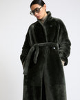 Long lambskin shearling coat