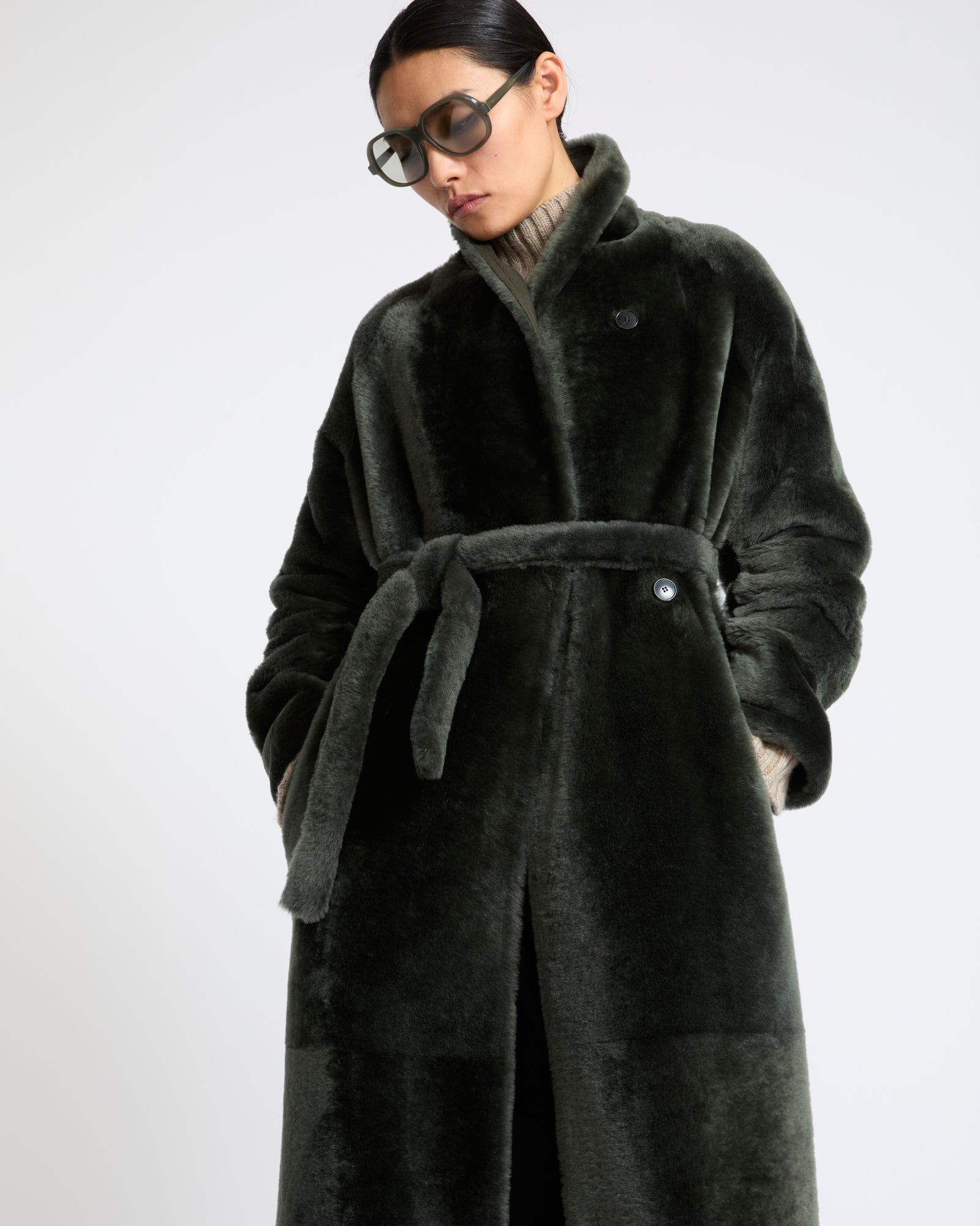 Long lambskin shearling coat - Yves Salomon - New Fall Winter Collection