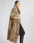 Long reversible lambskin shearling coat
