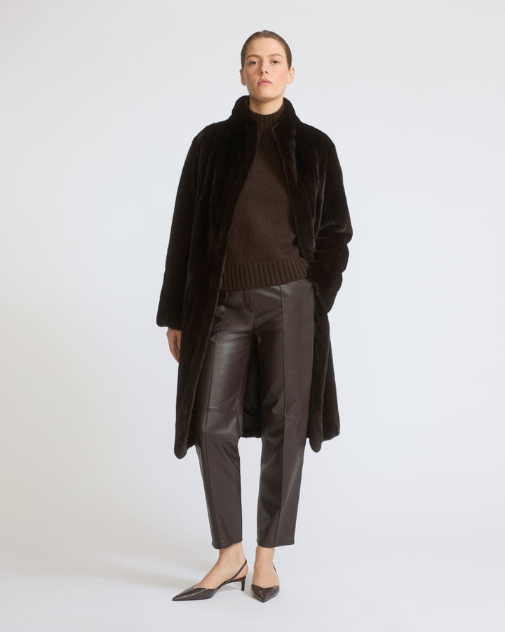 Long-haired mink fur coat with high straight collar - Yves Salomon - New Fall/Winter Collection