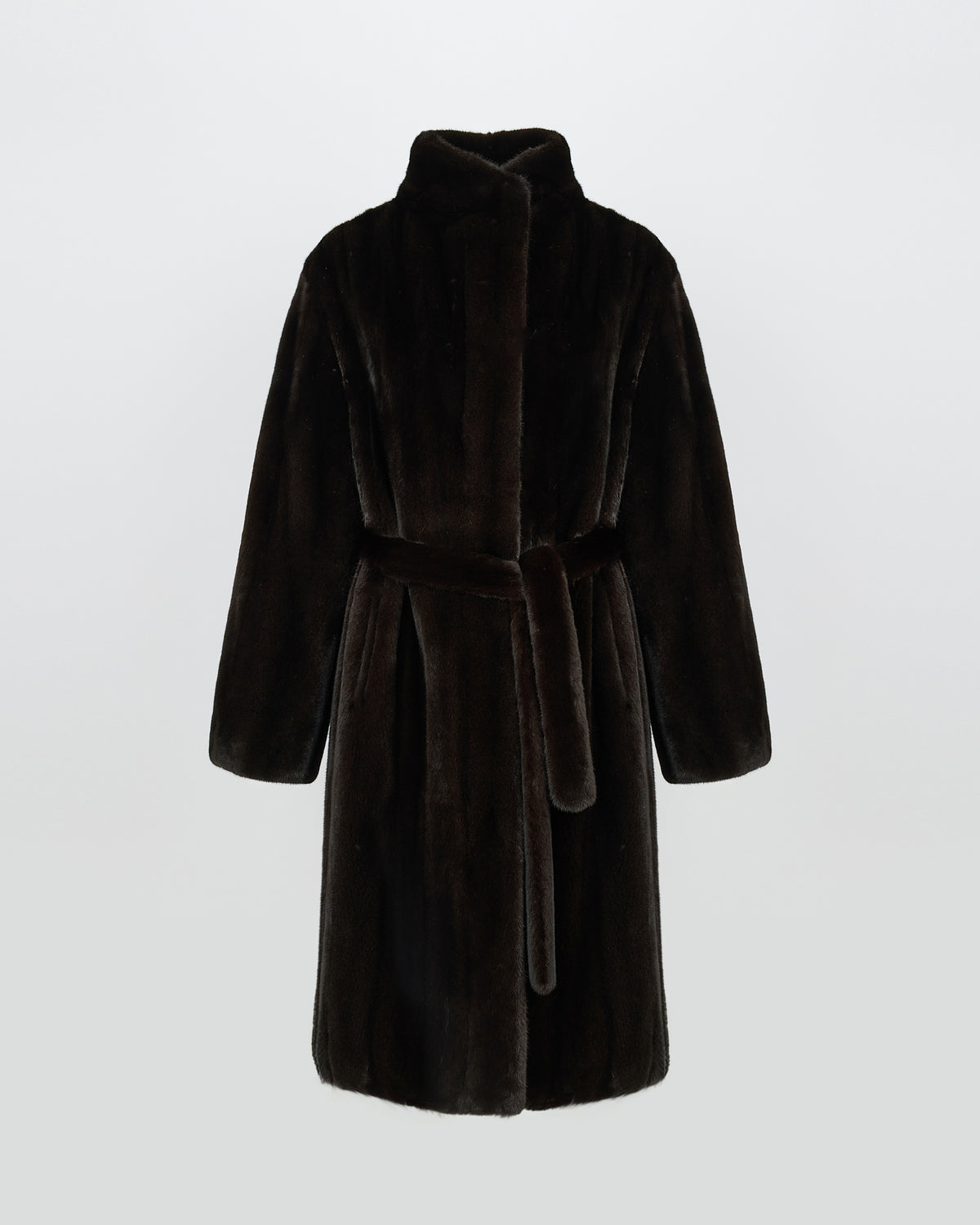 Long-haired mink fur coat with high straight collar - Yves Salomon - New Fall/Winter Collection