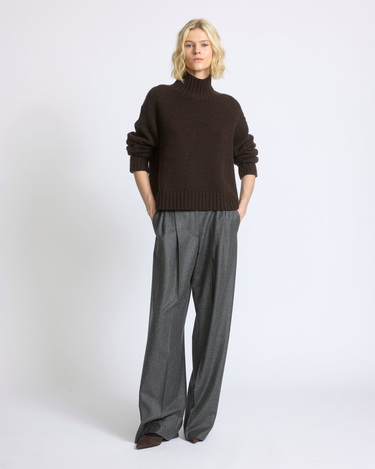 Loro Piana wool and cashmere pleated wide trousers - Yves Salomon - New Fall/Winter Collection