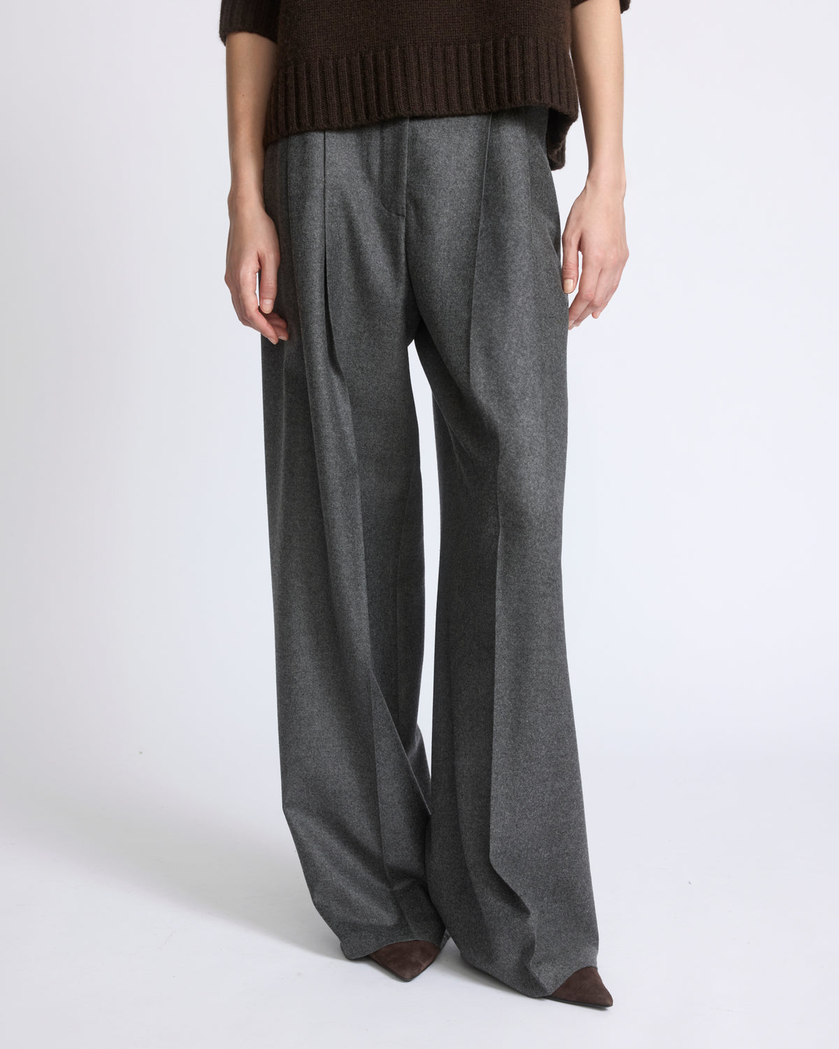 Loro Piana wool and cashmere pleated wide trousers - Yves Salomon - New Fall/Winter Collection