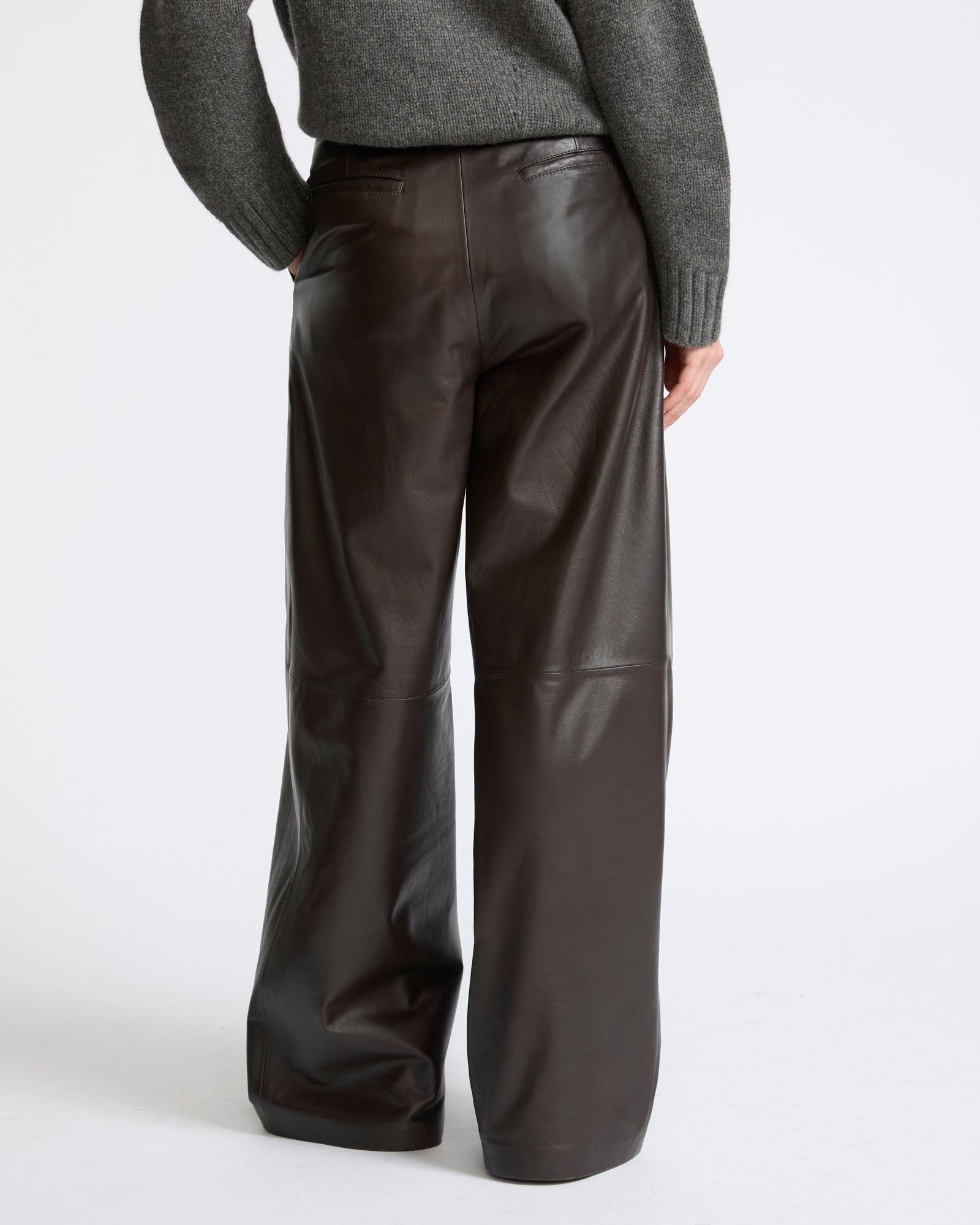 Wide lambskin leather pants - Yves Salomon - New Fall Winter Collection