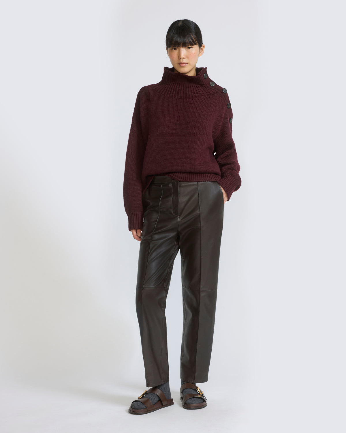 Tailored lambskin leather trousers - Yves Salomon - New Fall/Winter Collection