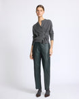 Tailored lambskin leather trousers