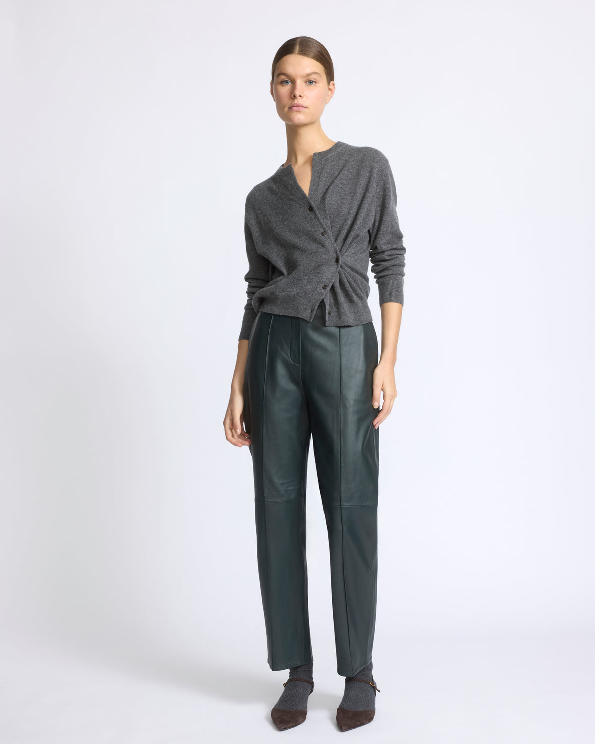 Tailored lambskin leather trousers - Yves Salomon - New Fall/Winter Collection