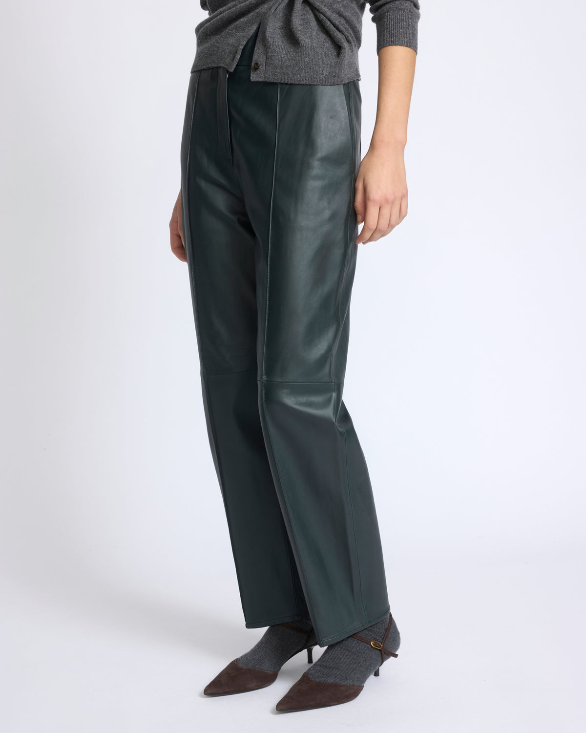 Tailored lambskin leather trousers - Yves Salomon - New Fall/Winter Collection