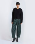 Lambskin leather balloon pants