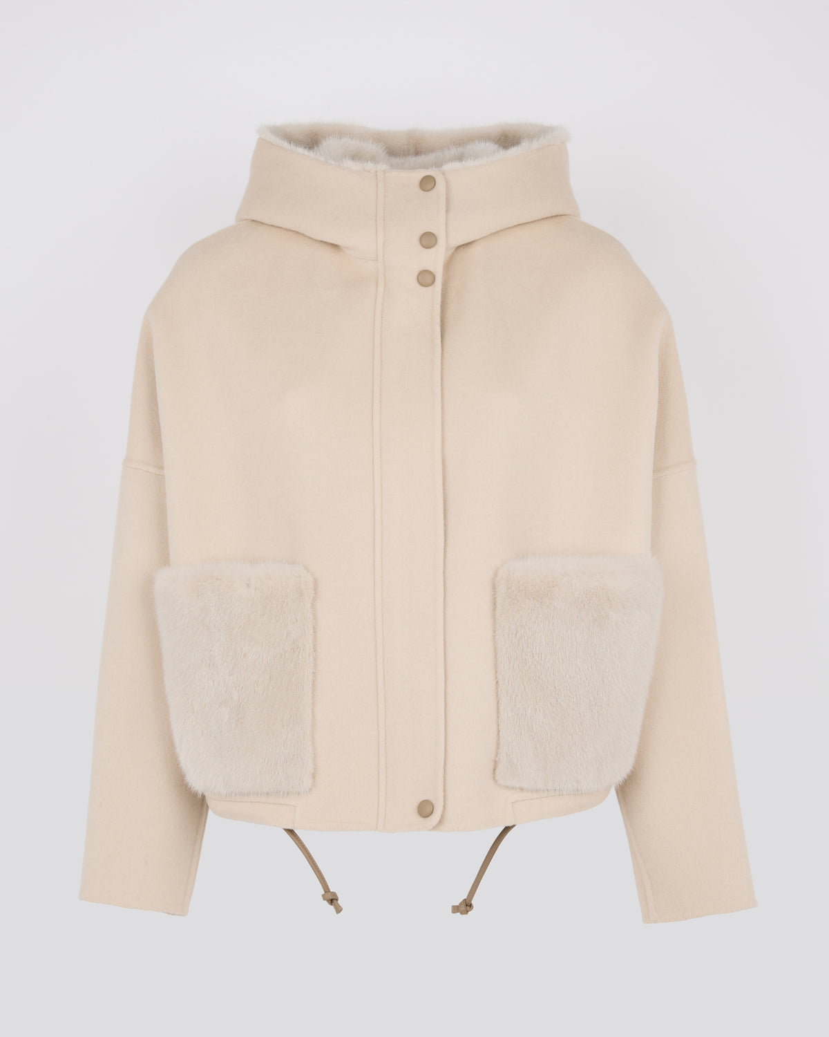Double-sided cashmere wool hooded jacket with mink fur - Yves Salomon - New Fall/Winter Collection
