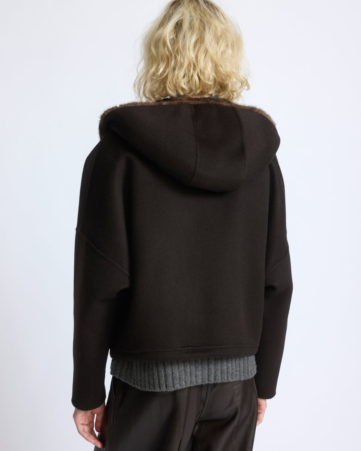 Double-sided cashmere wool hooded jacket with mink fur - Yves Salomon - New Fall/Winter Collection