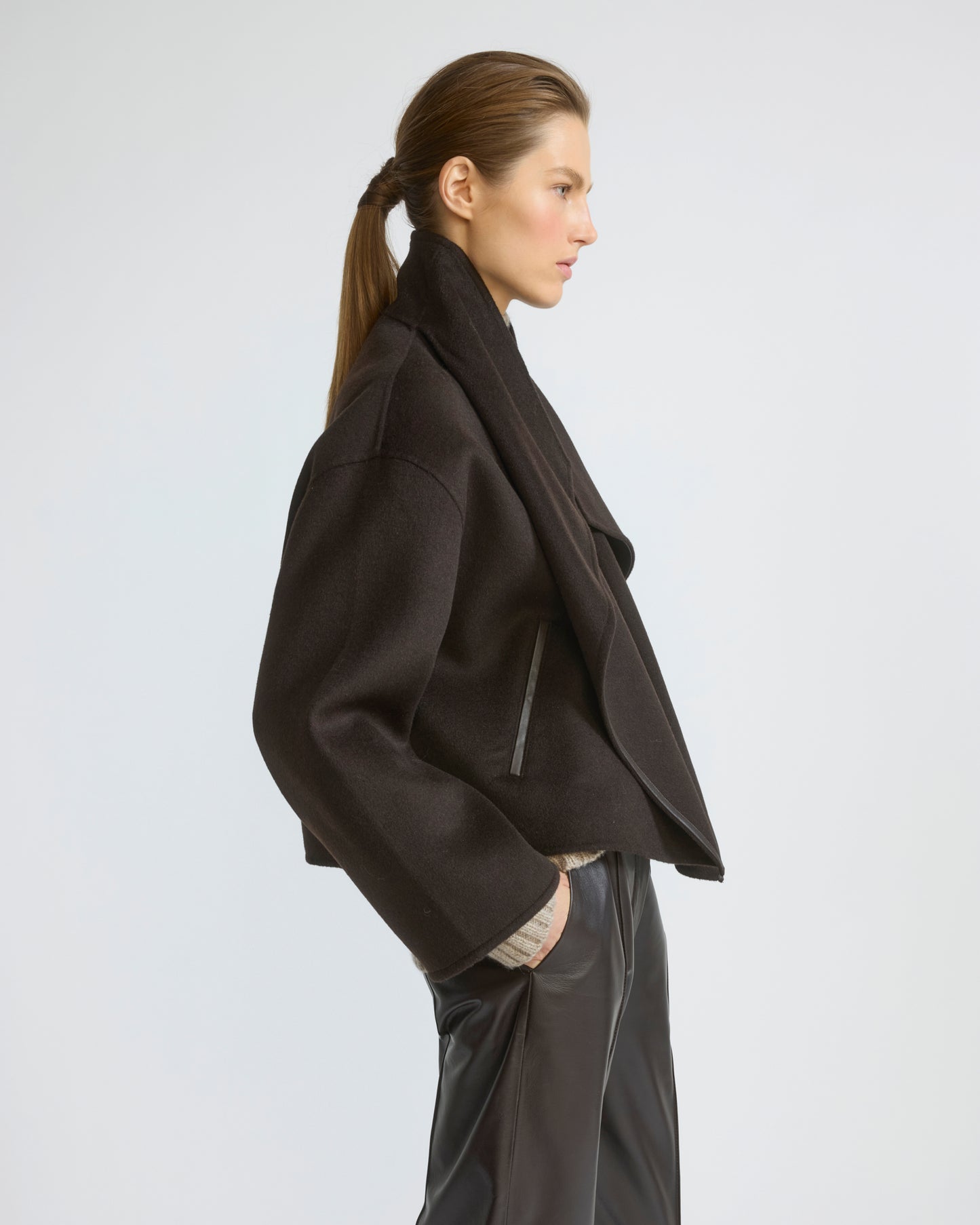 Short double-sided cashmere wool jacket with lambskin shearling - Yves Salomon - New Fall/Winter Collection