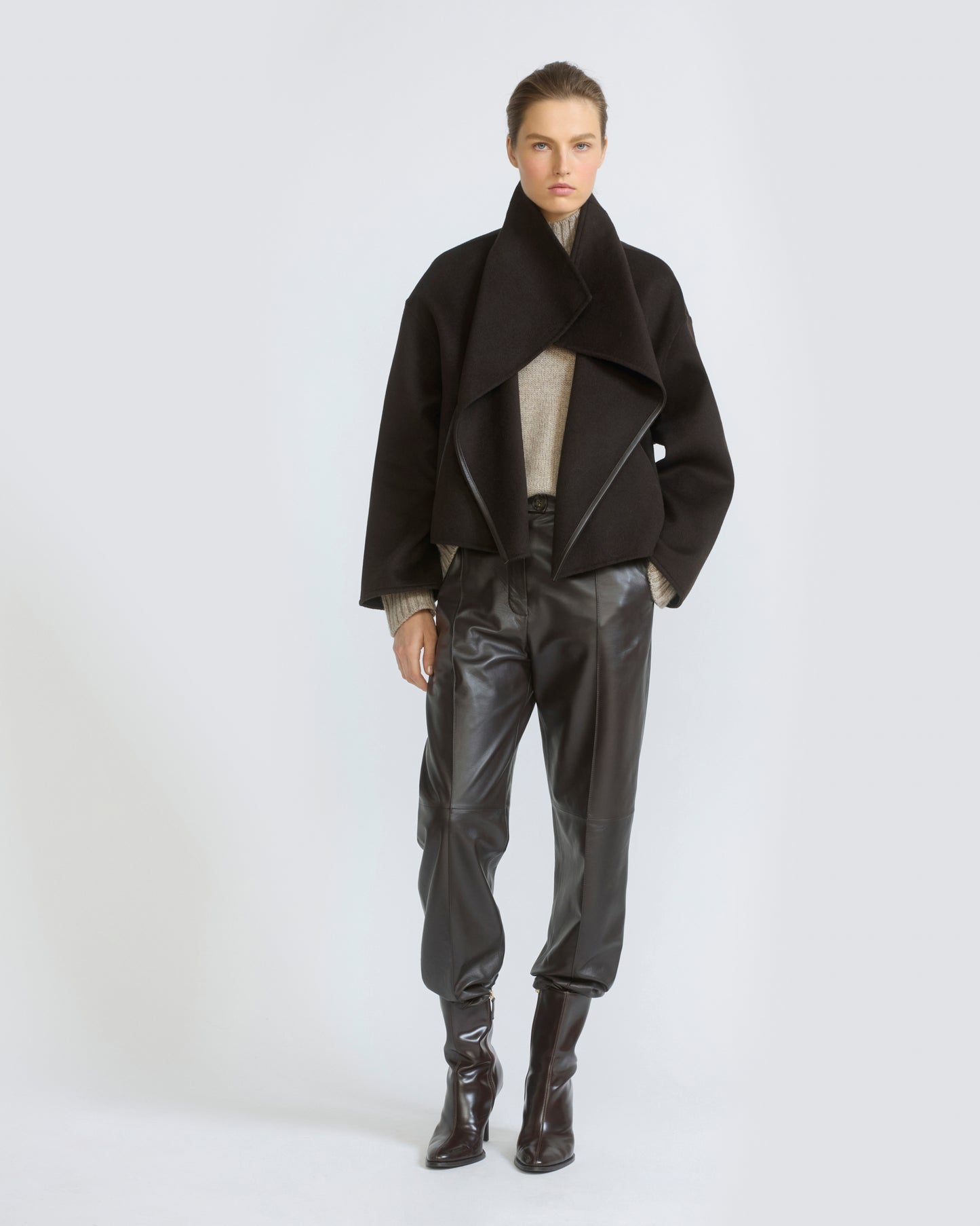 Short double-sided cashmere wool jacket with lambskin shearling - Yves Salomon - New Fall/Winter Collection
