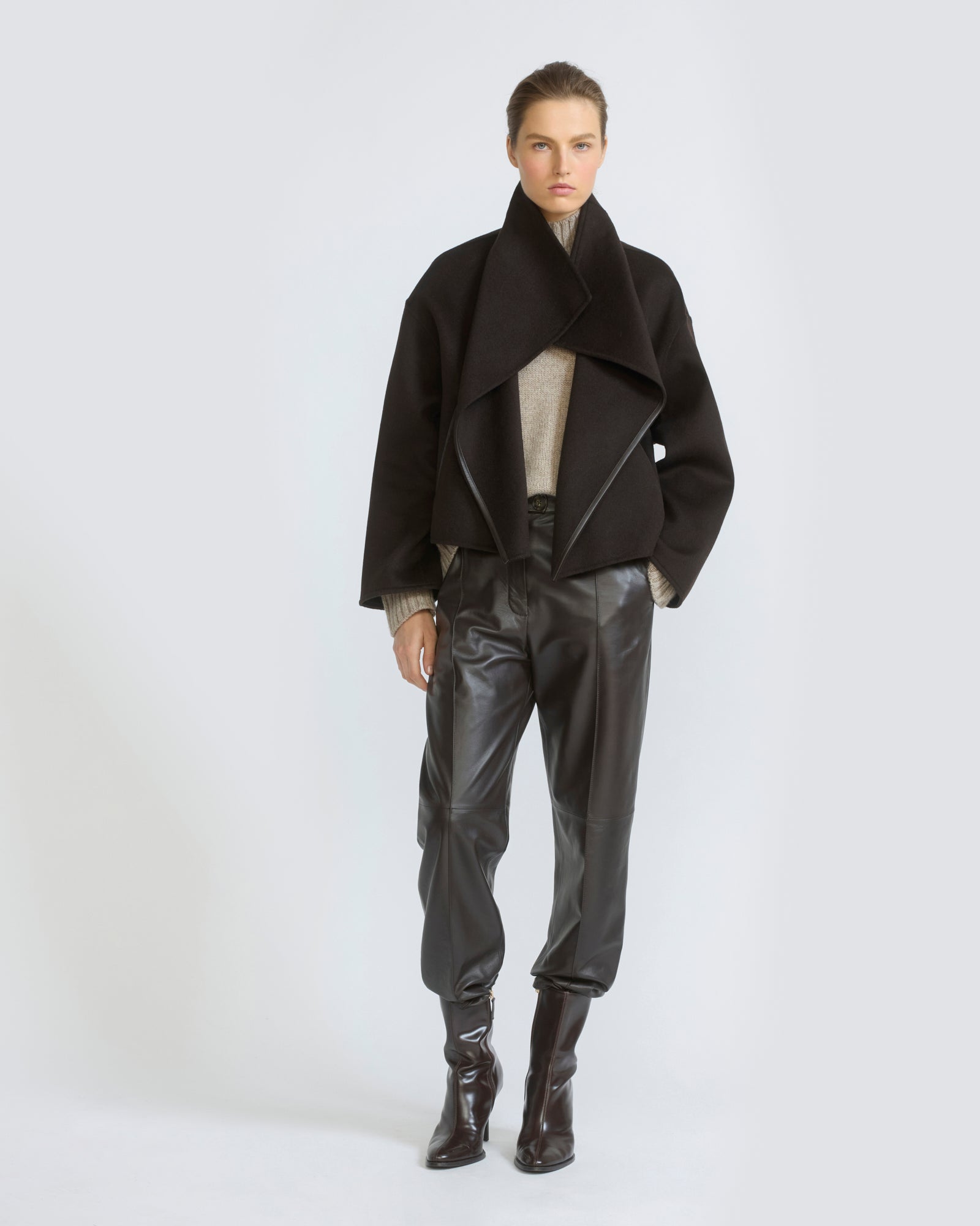 Short double-sided cashmere wool jacket with lambskin shearling - Yves Salomon - New Fall/Winter Collection