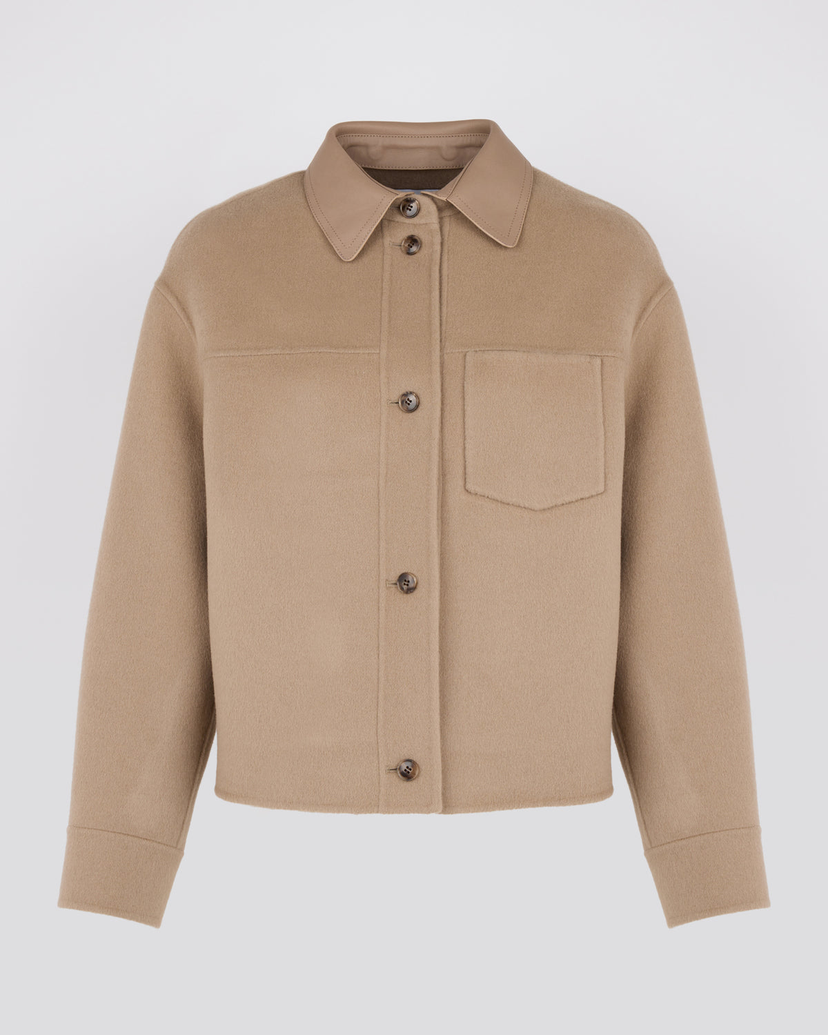 Short double-sided cashmere wool shirt - Yves Salomon - New Fall/Winter Collection