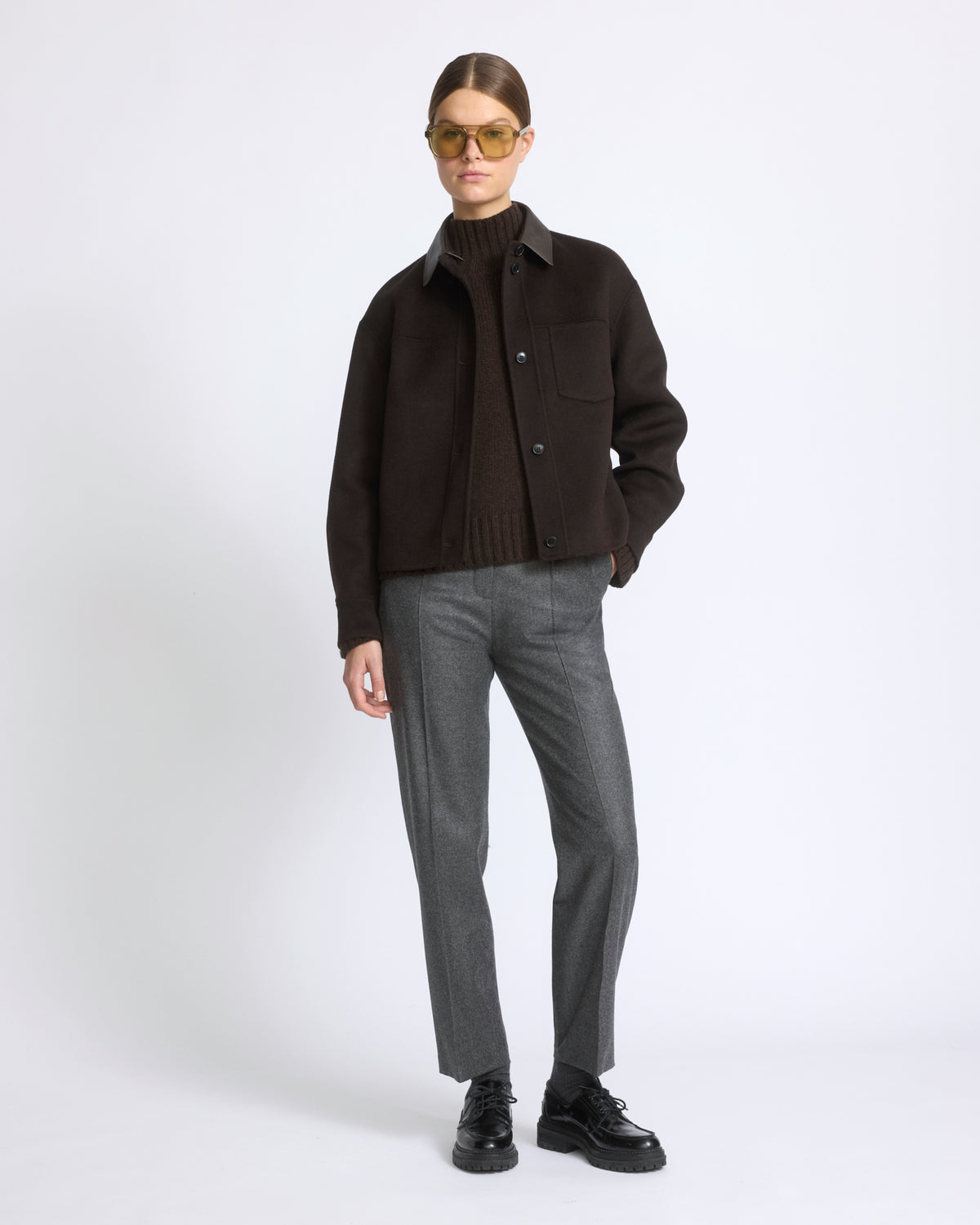 Short double-sided cashmere wool shirt - Yves Salomon - New Fall/Winter Collection