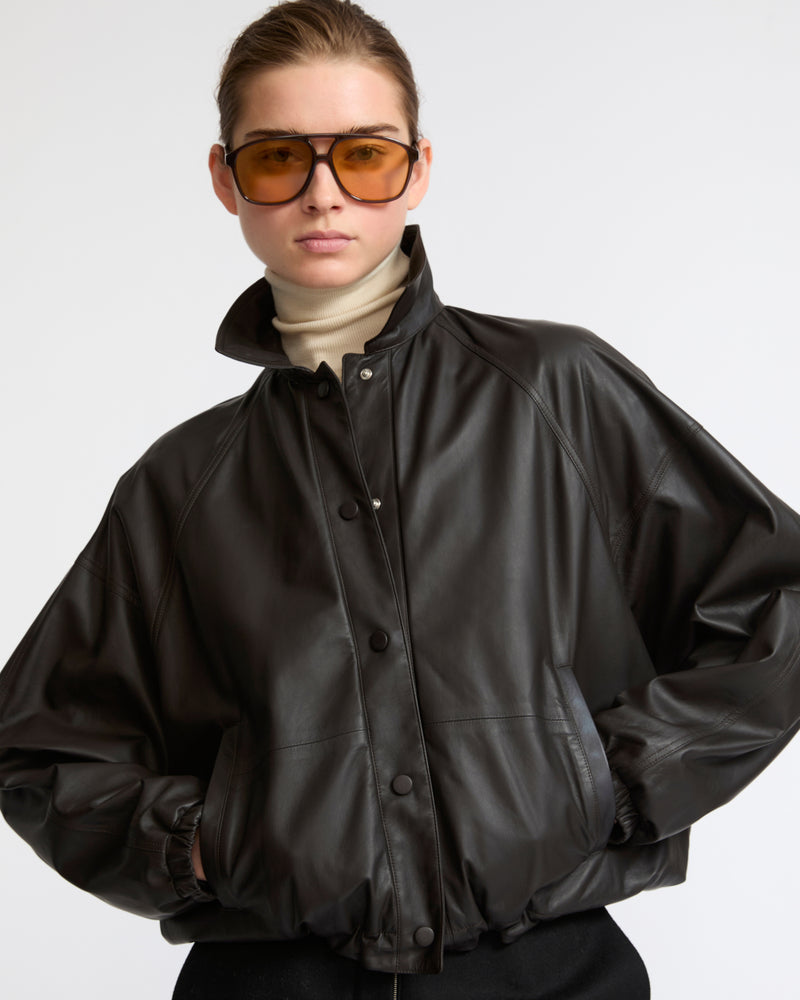 Short fine lambskin leather jacket - Yves Salomon - New Fall Winter Collection