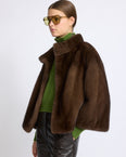 Long-haired mink fur jacket