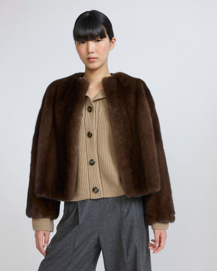Oversized long-haired mink fur jacket - Yves Salomon - New Fall/Winter Collection