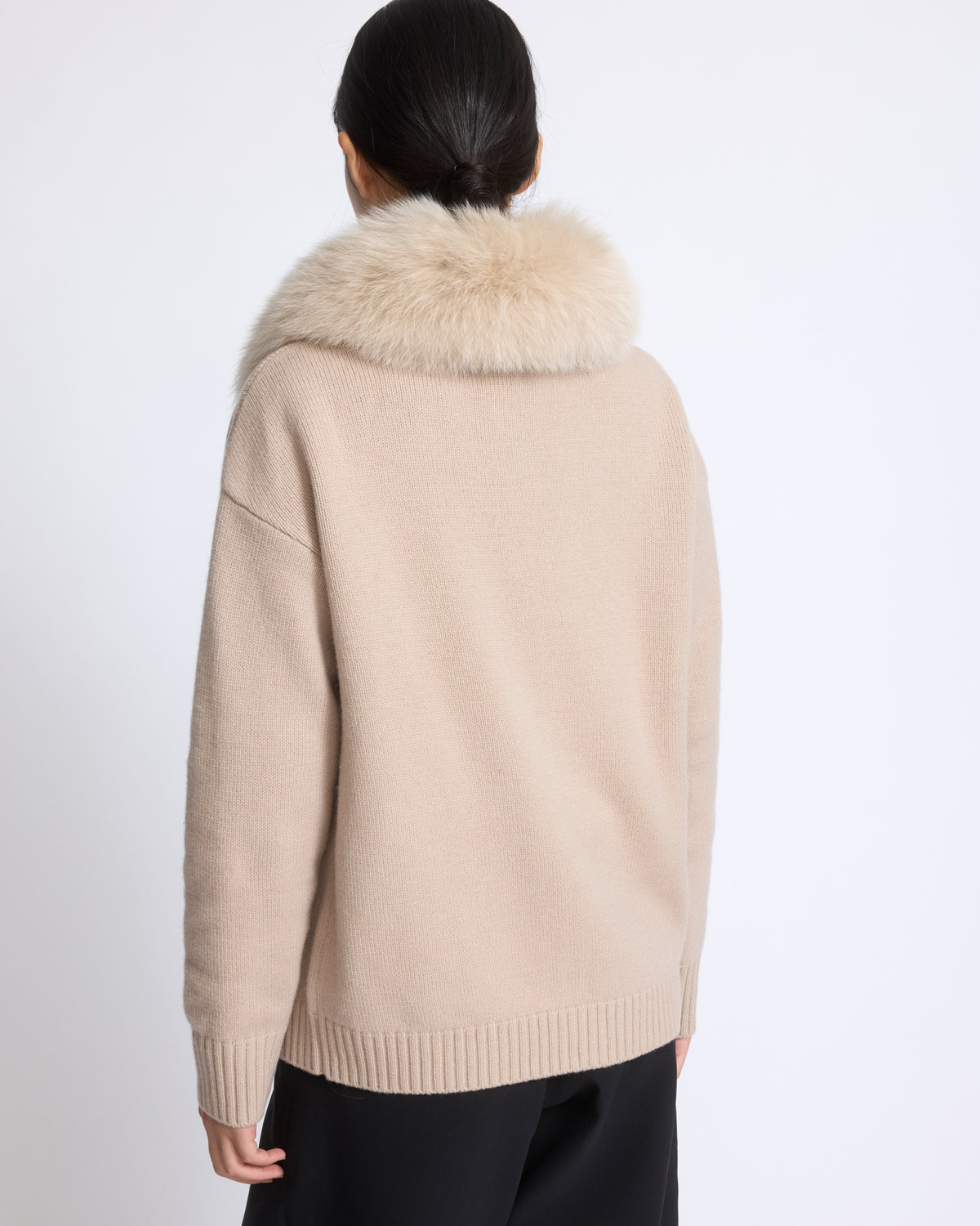 Merino knit jacket with fox fur - Yves Salomon - New Fall/Winter Collection