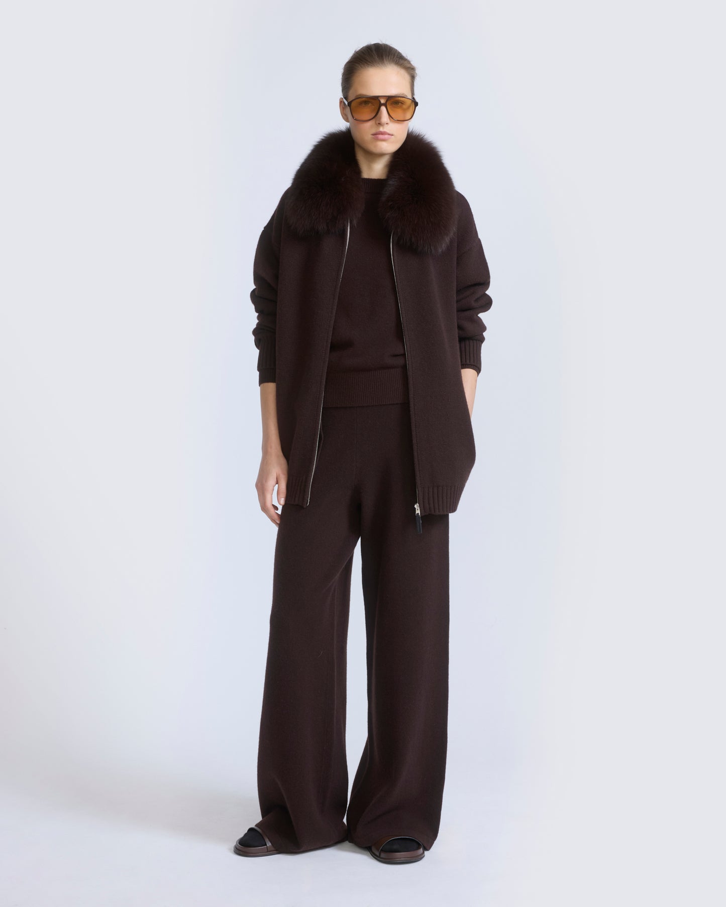 Merino knit jacket with fox fur - Yves Salomon - New Fall/Winter Collection