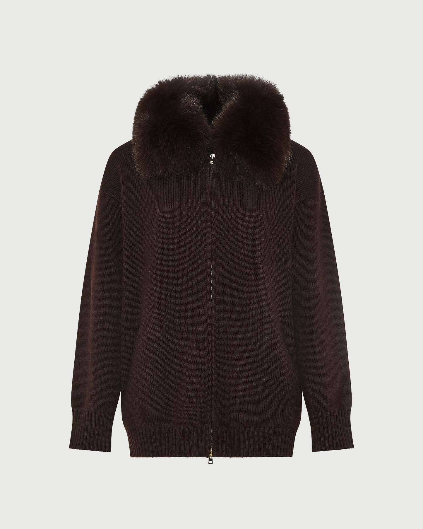 Merino knit jacket with fox fur - Yves Salomon - New Fall Winter Collection